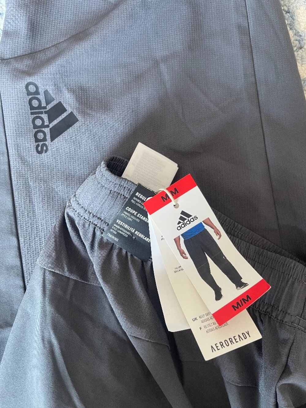 NWT: Adidas AEROREADY Men's Training Track Pants Gray M NWT